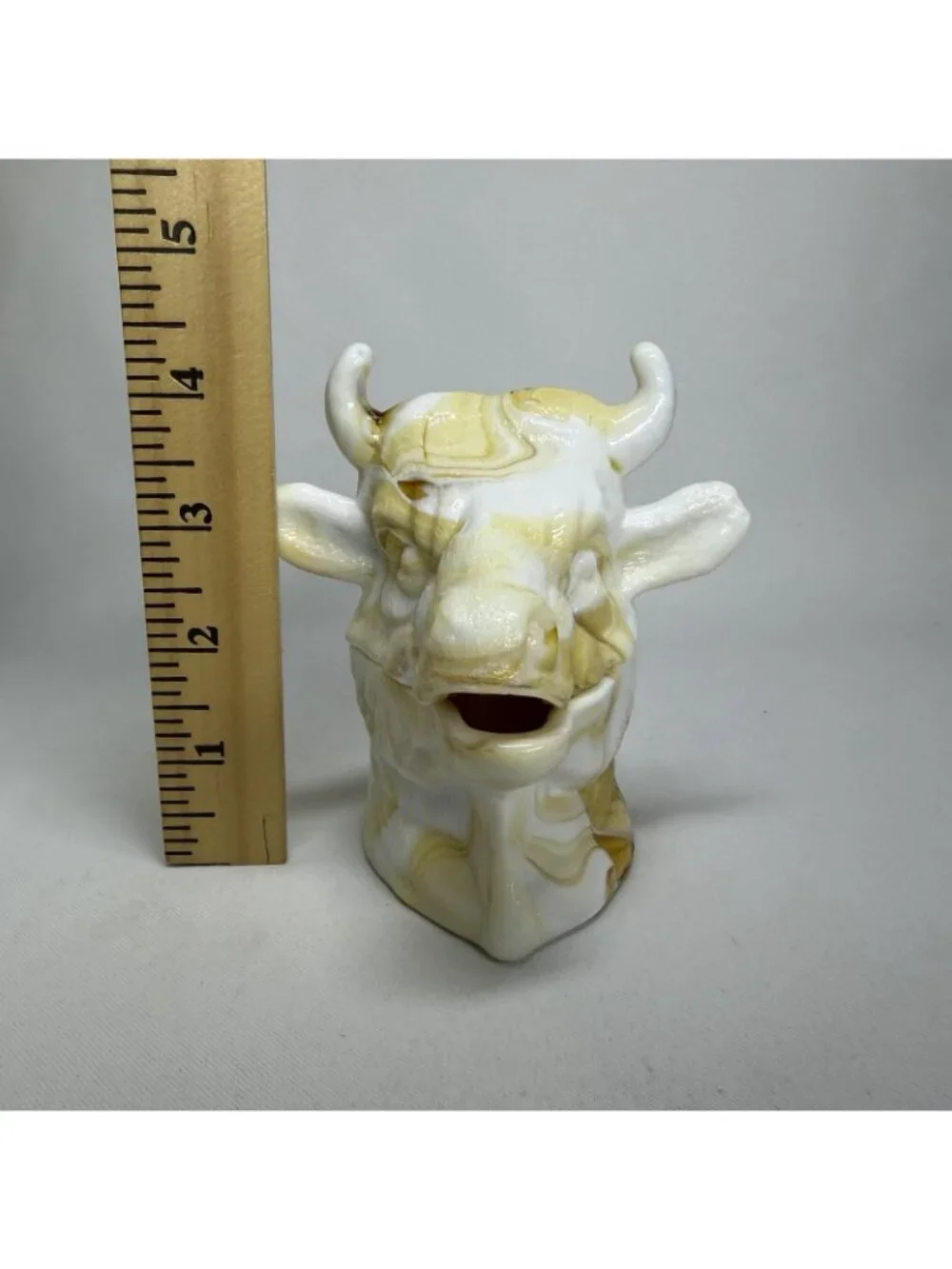 Antique Bull Head Slag Glass Mustard Jar & Bowl Lid Rare Caramel Shards Art READ